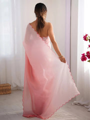 Pink Party Wear Chiffon Embellished Saree - The Dori Store