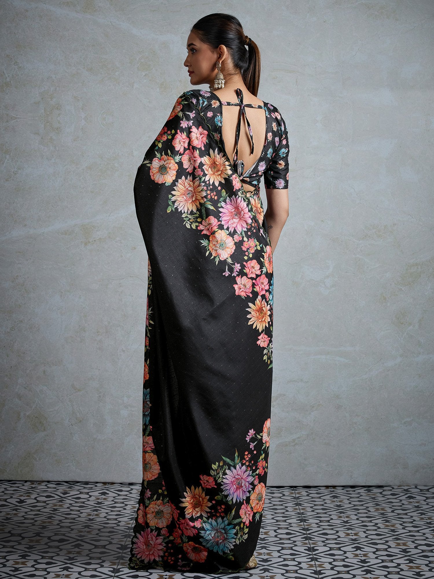 partywear designer saree for festive occasions