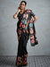 Black Black Party Wear Tussar Silk Printed Saree