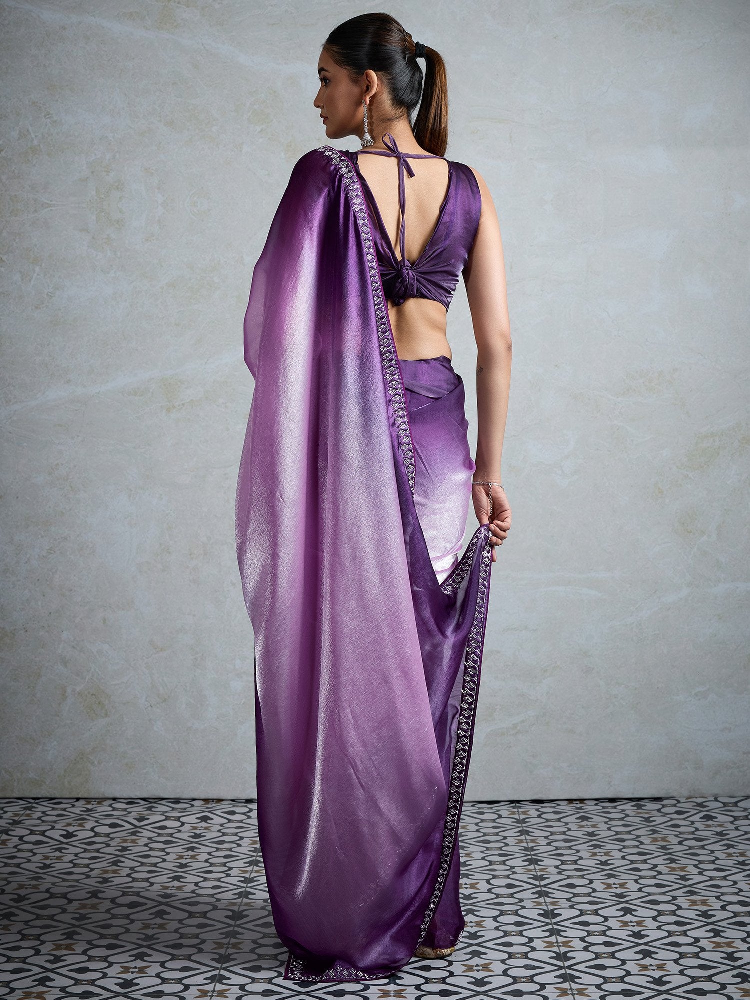 partywear designer saree for festive occasions