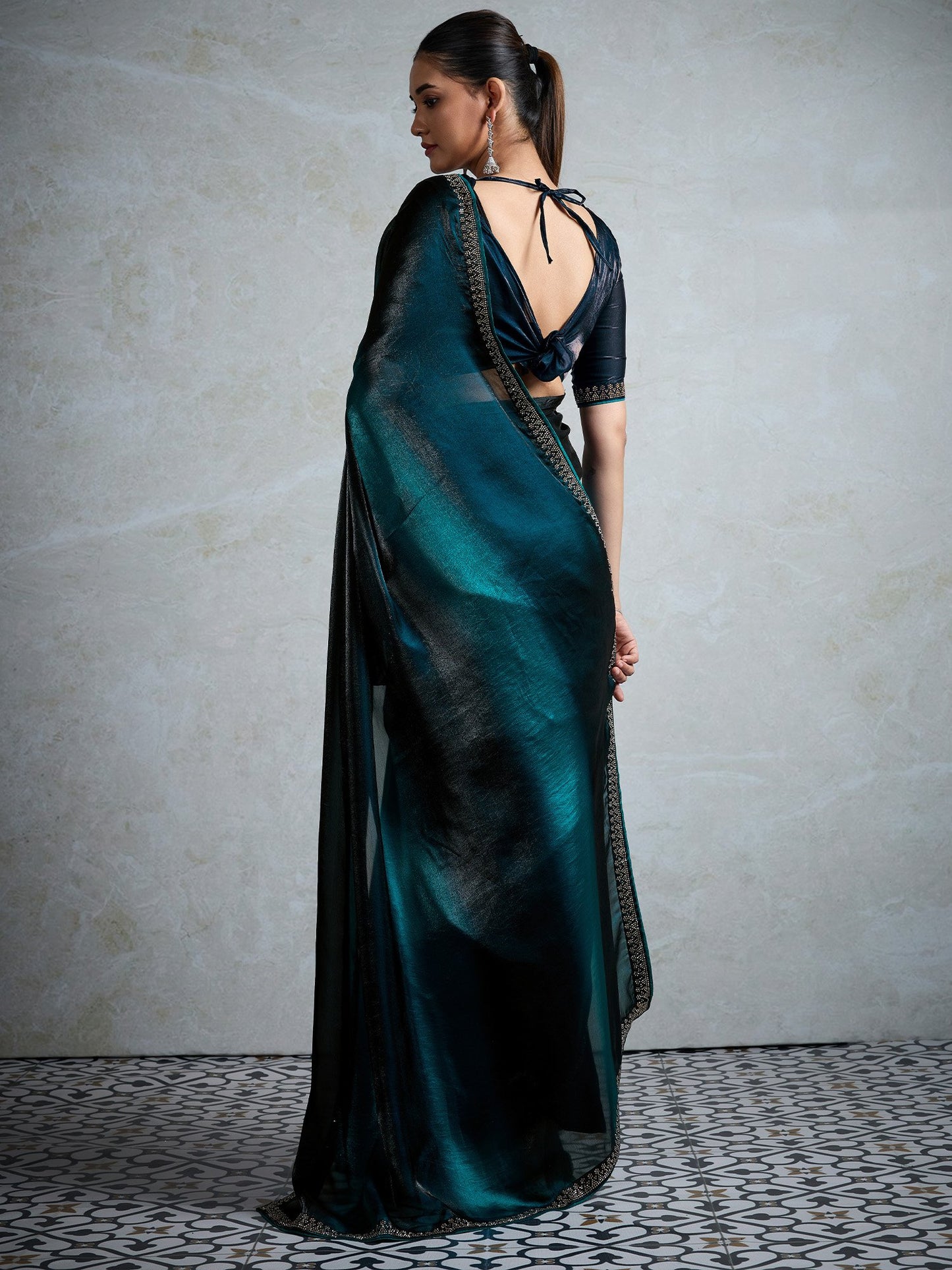 partywear designer saree for festive occasions