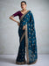 Blue Teal Party Wear Vichitra Silk Embellished Saree