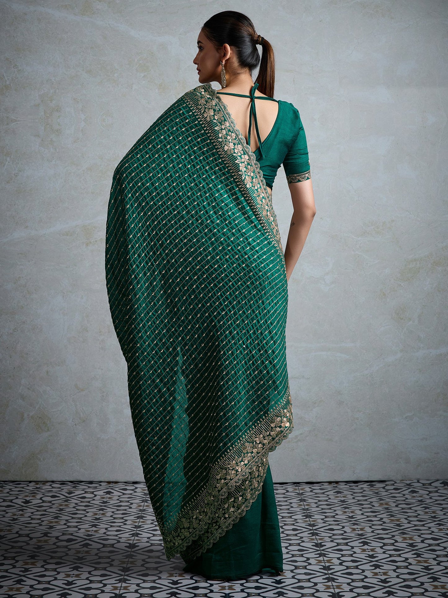 partywear designer saree for festive occasions