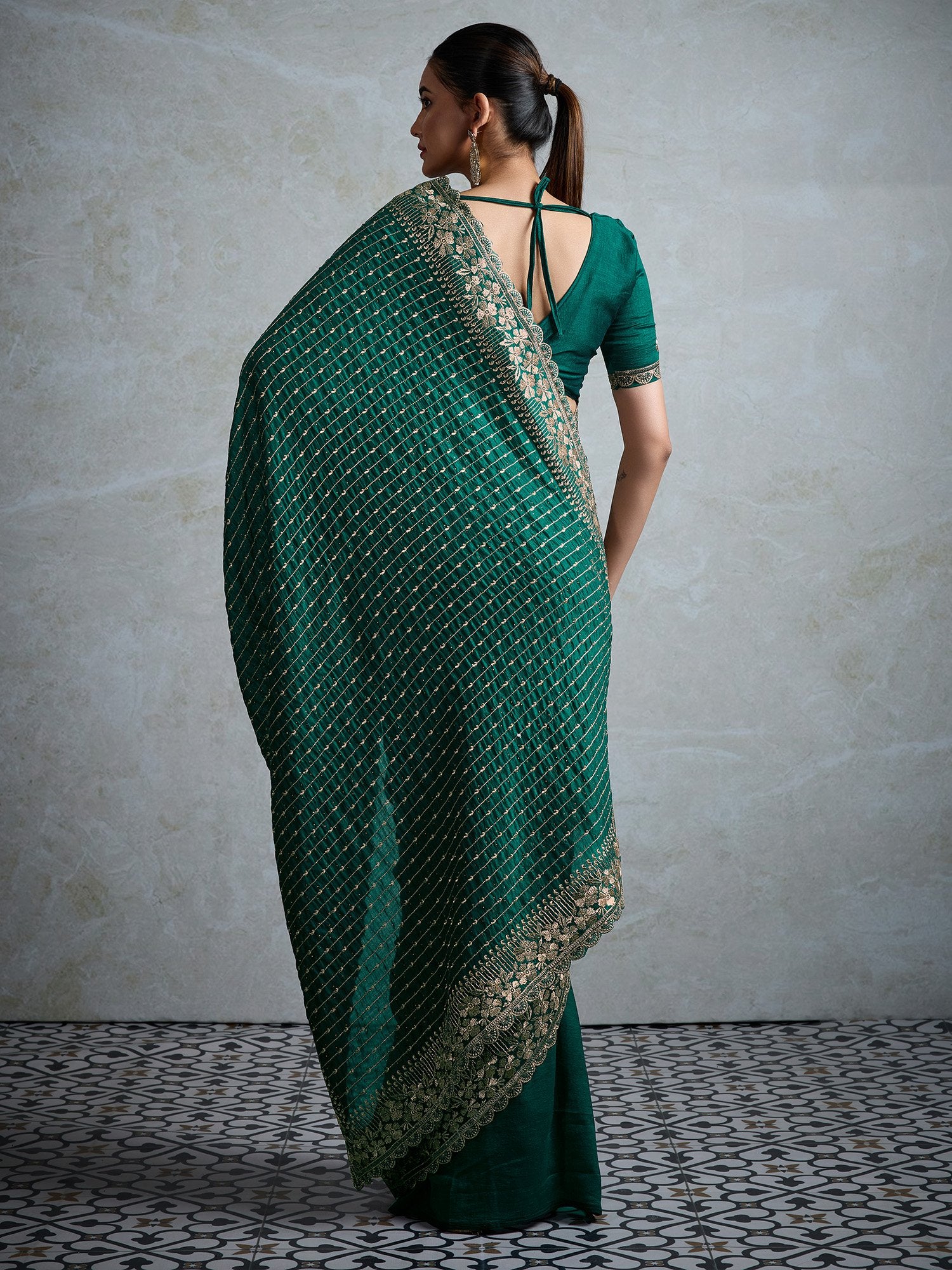 partywear designer saree for festive occasions