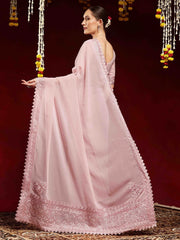 Mauve Party Wear Georgette Embellished Saree - The Dori Store