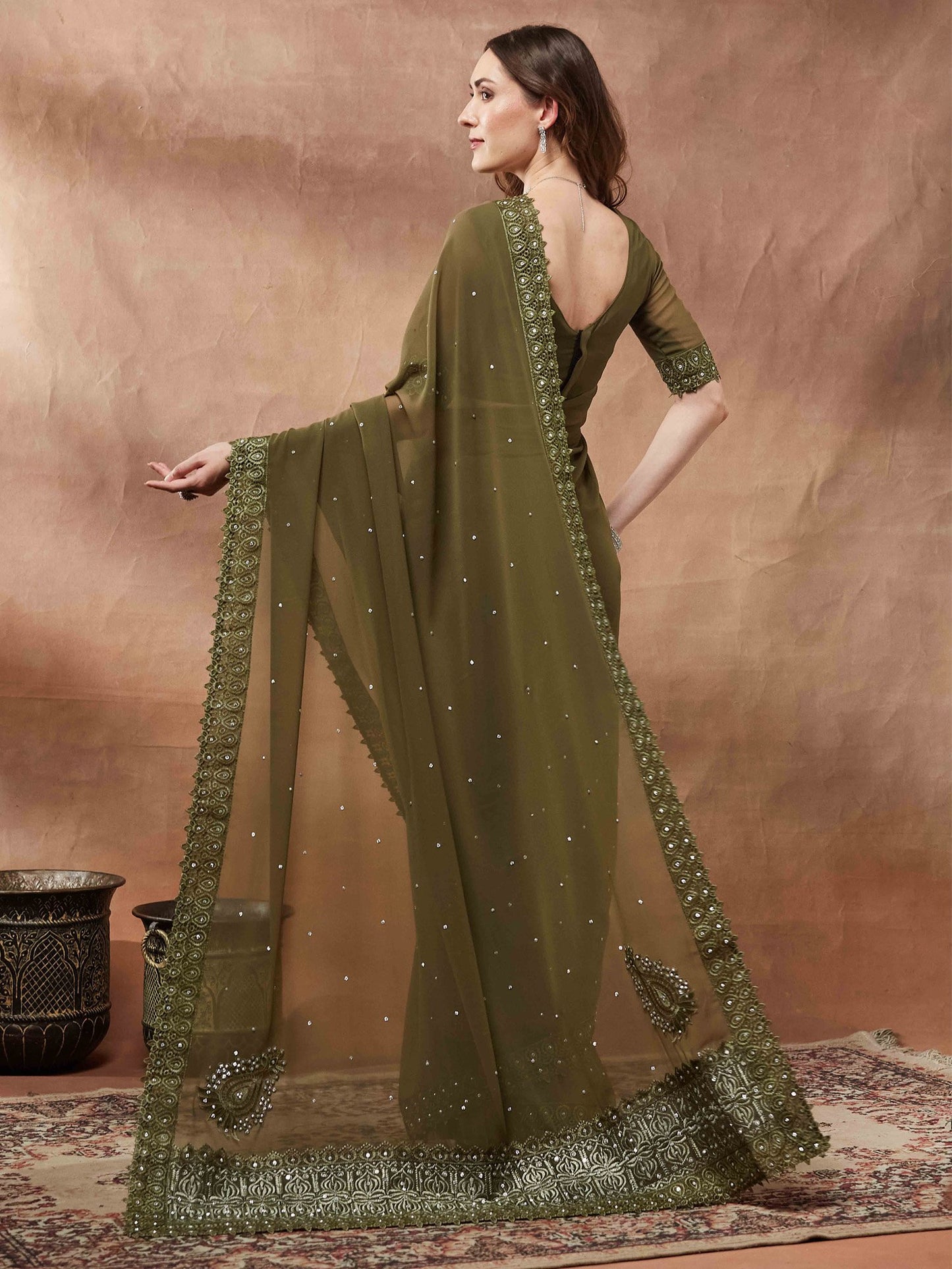 partywear designer saree for festive occasions