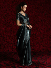 Grey Party Wear Tissue Embellished Saree - The Dori Store