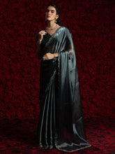 Grey Party Wear Tissue Embellished Saree - The Dori Store