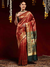 Red Kanjeevaram Litchi Silk Woven Saree - The Dori Store