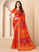 Orange Orange Bandhani Chiffon Embellished Saree