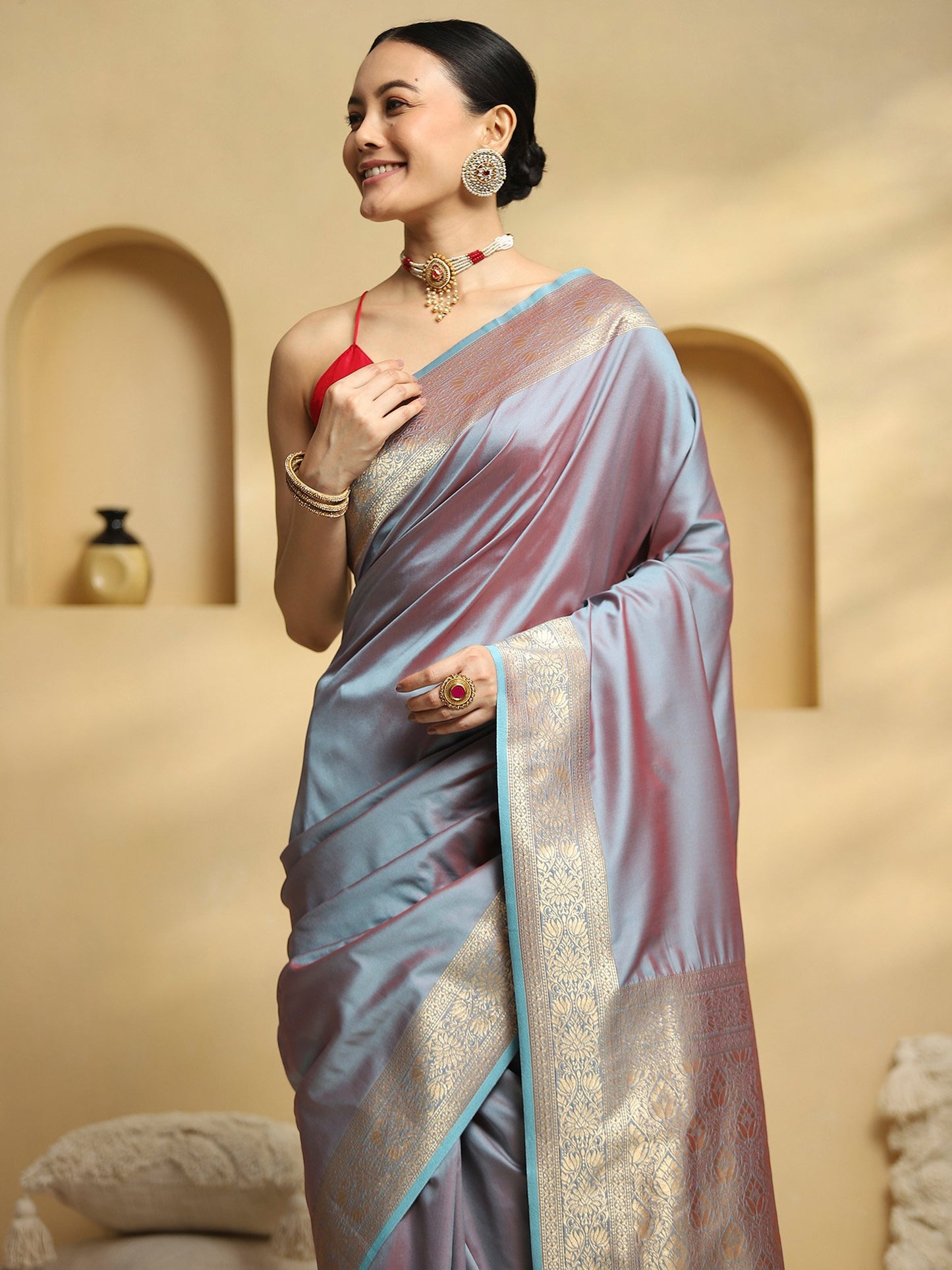 Light Banarasi Soft Silk Woven Saree
