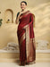 Maroon Maroon Banarasi Soft Silk Woven Saree