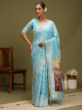 Light Chanderi Organza Woven Saree - The Dori Store