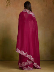 Pink Party Wear Georgette Embellished Saree - The Dori Store