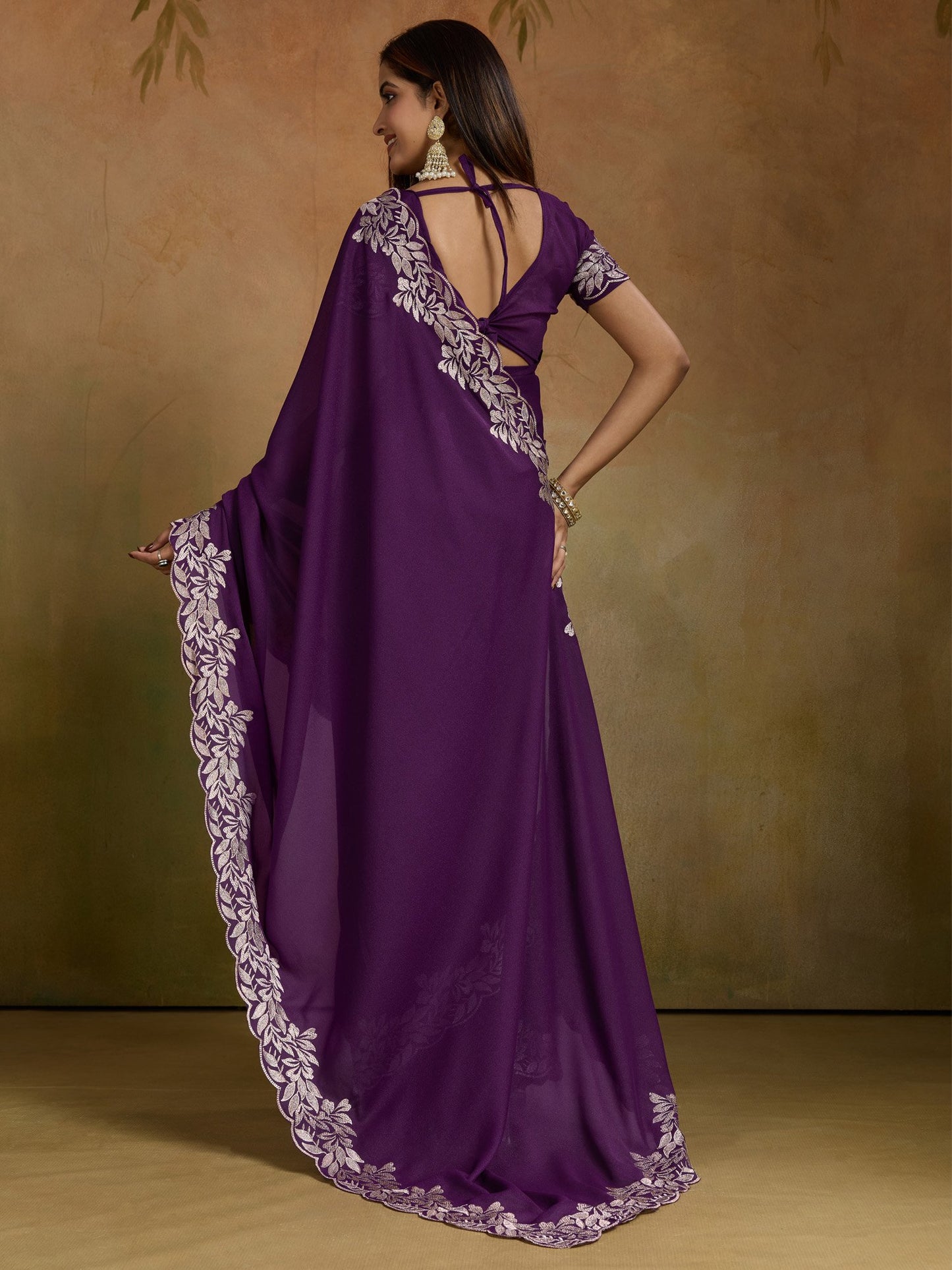partywear designer saree for festive occasions