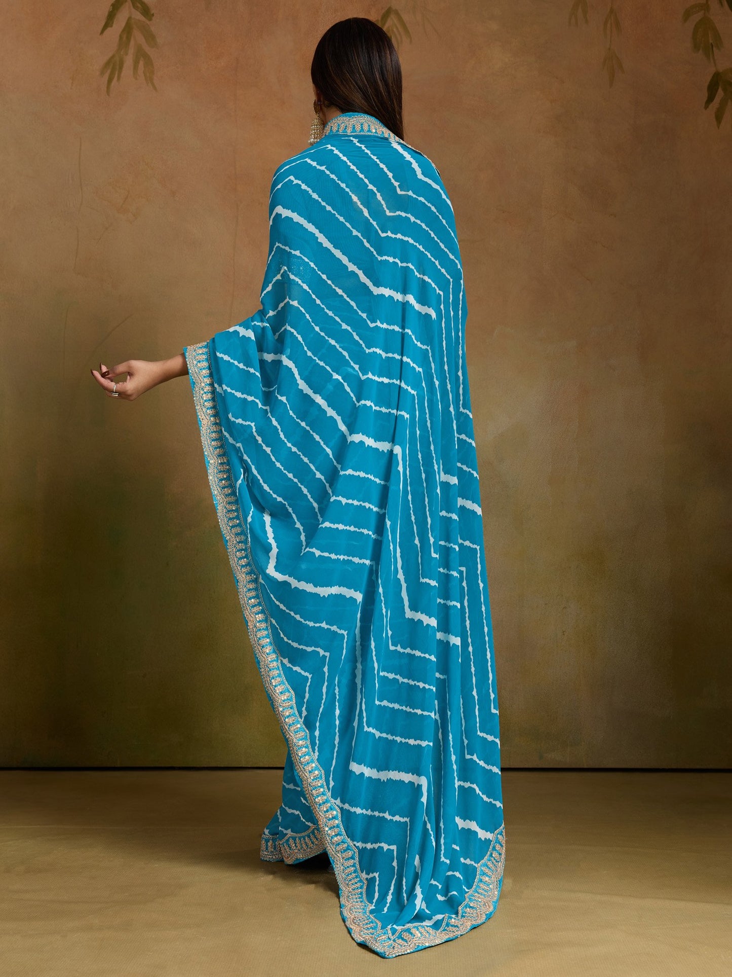 Light Leheriya Georgette Printed Saree
