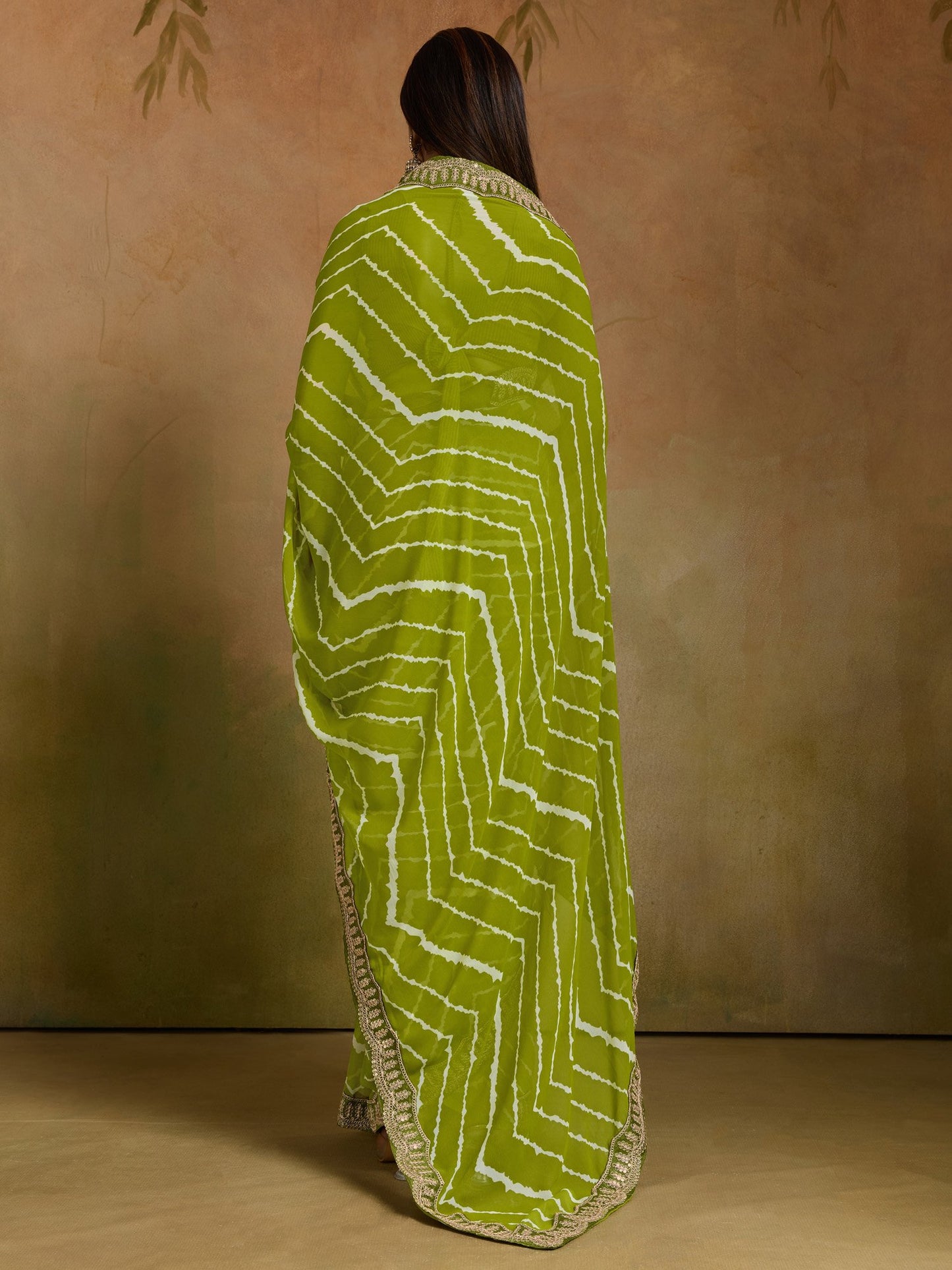 Light Leheriya Georgette Printed Saree