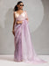 Lavender Lavendar Party Wear Organza Embellished Saree