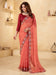 Peach Peach Bandhani Chiffon Embellished Saree