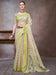 Cream Beige Khadi Linen Woven Saree