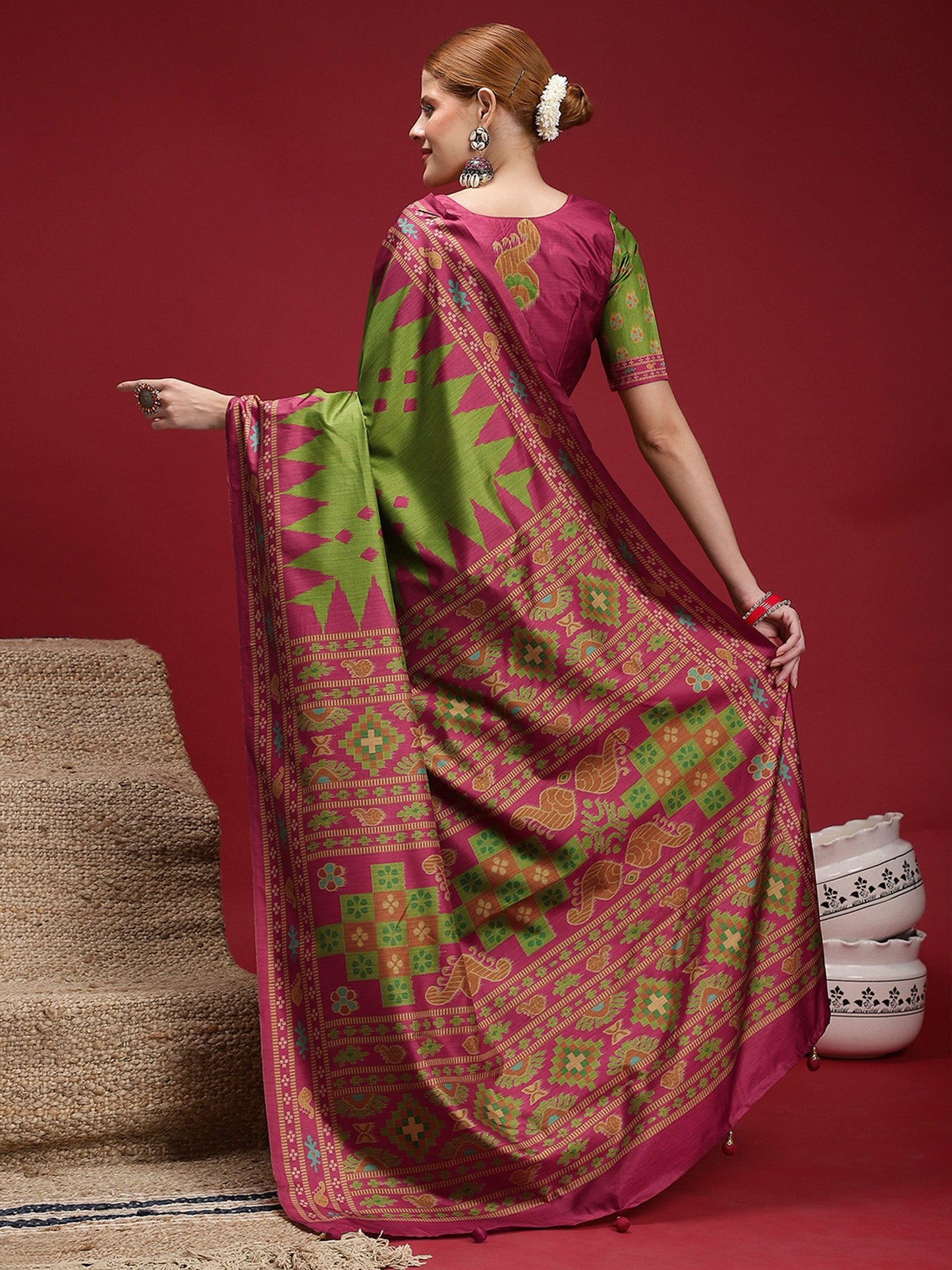 Light Chanderi Silk Blend Digital Print Saree