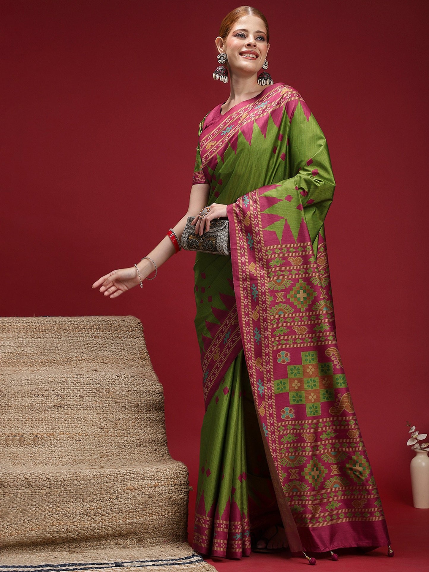 Light Chanderi Silk Blend Digital Print Saree