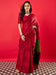 Red Red Tussar Cotton Digital Print Saree