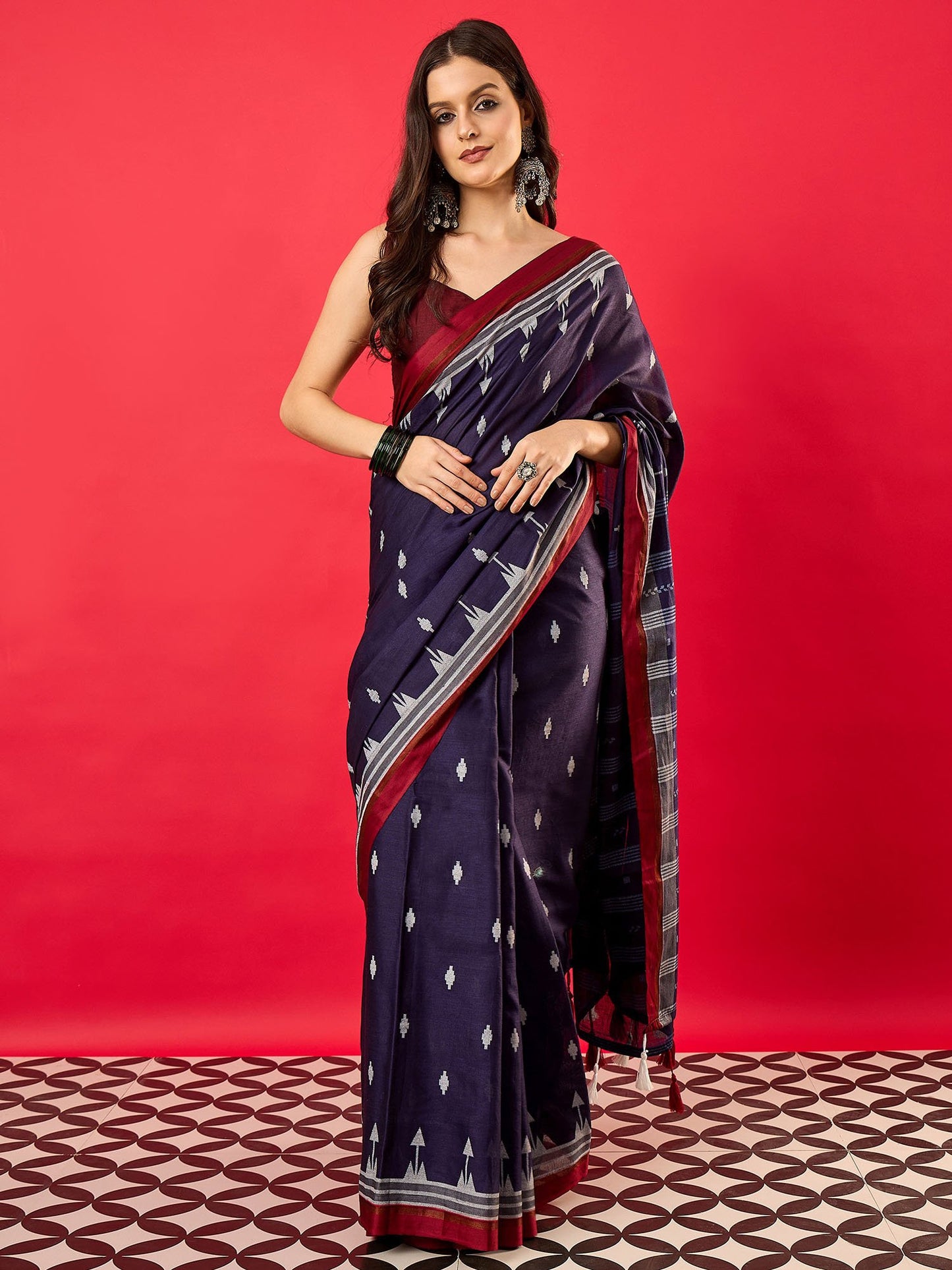 Blue Blue Bhagalpuri Muslin Digital Print Saree