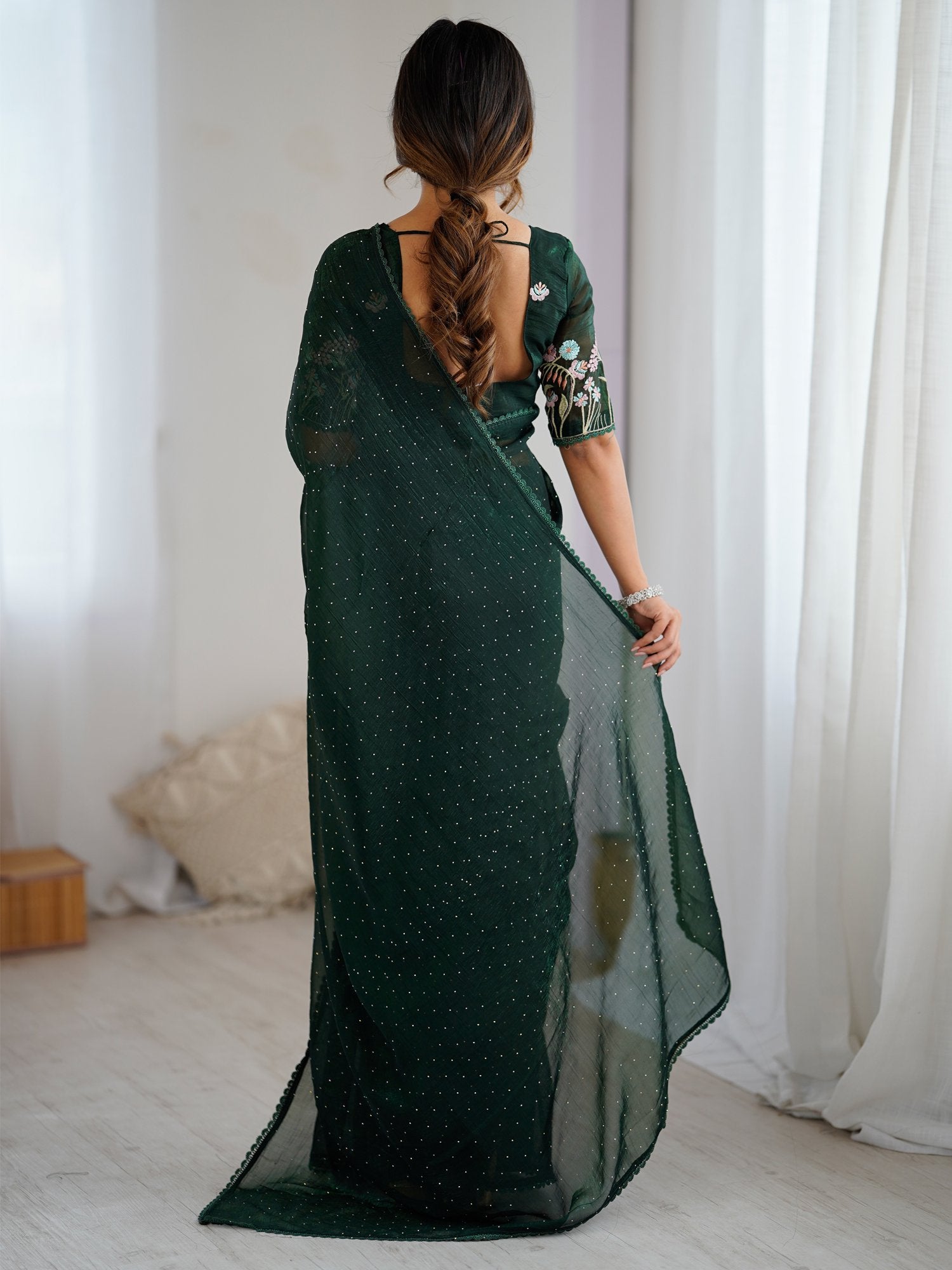 partywear designer saree for festive occasions
