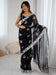 Black Black Party Wear Georgette Embellished Saree