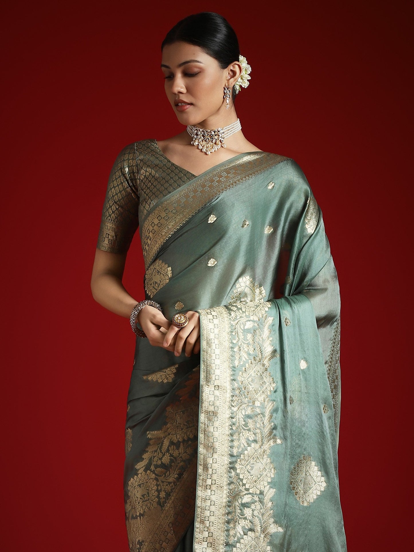 Light Banarasi Satin Woven Saree