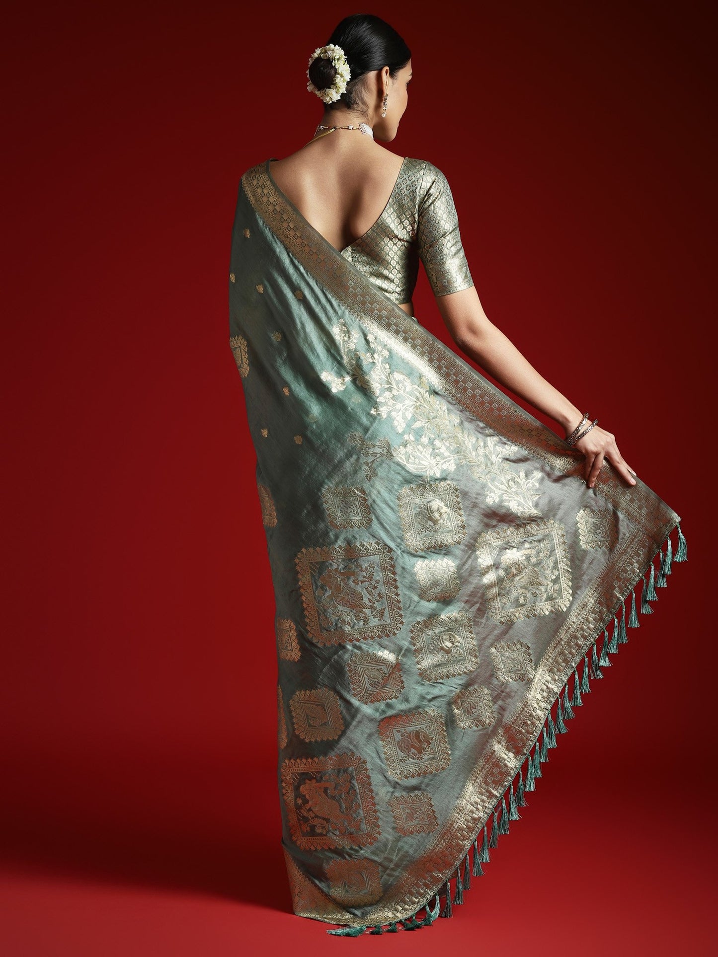 Light Banarasi Satin Woven Saree