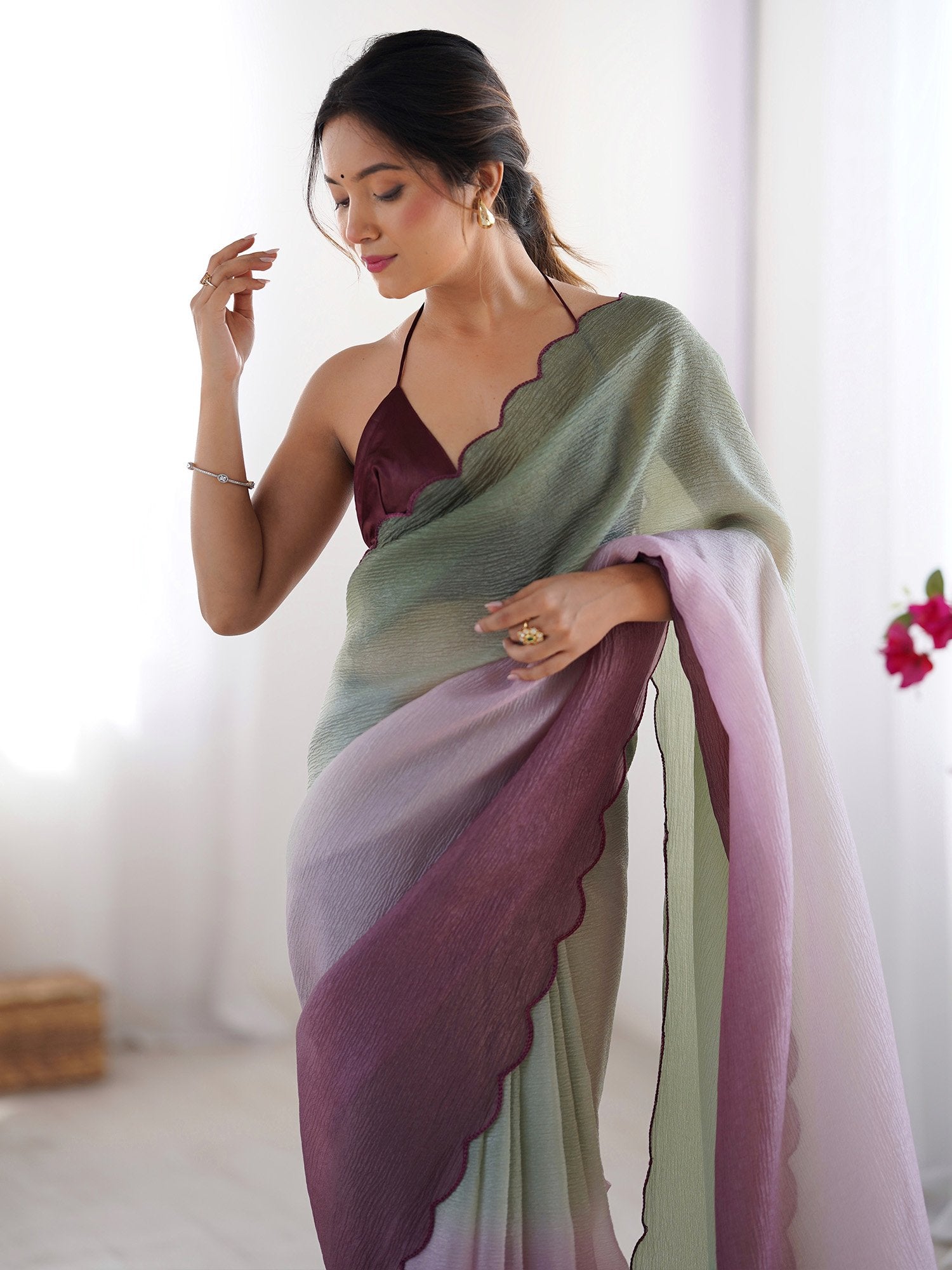 partywear designer saree for festive occasions