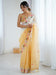 Yellow Mustard Party Wear Chiffon Embellished Saree