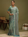 NBlue Light Block Print Satin Silk Digital Print Saree