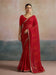 Red Red Bandhani Georgette Printed Saree