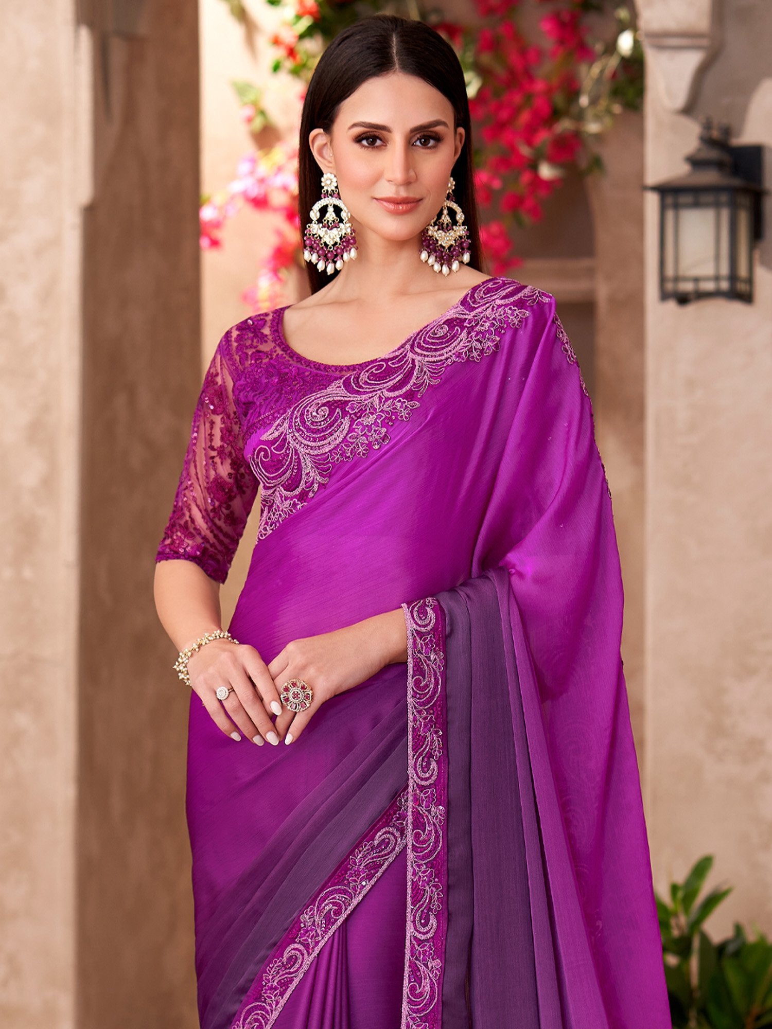 partywear designer saree for festive occasions