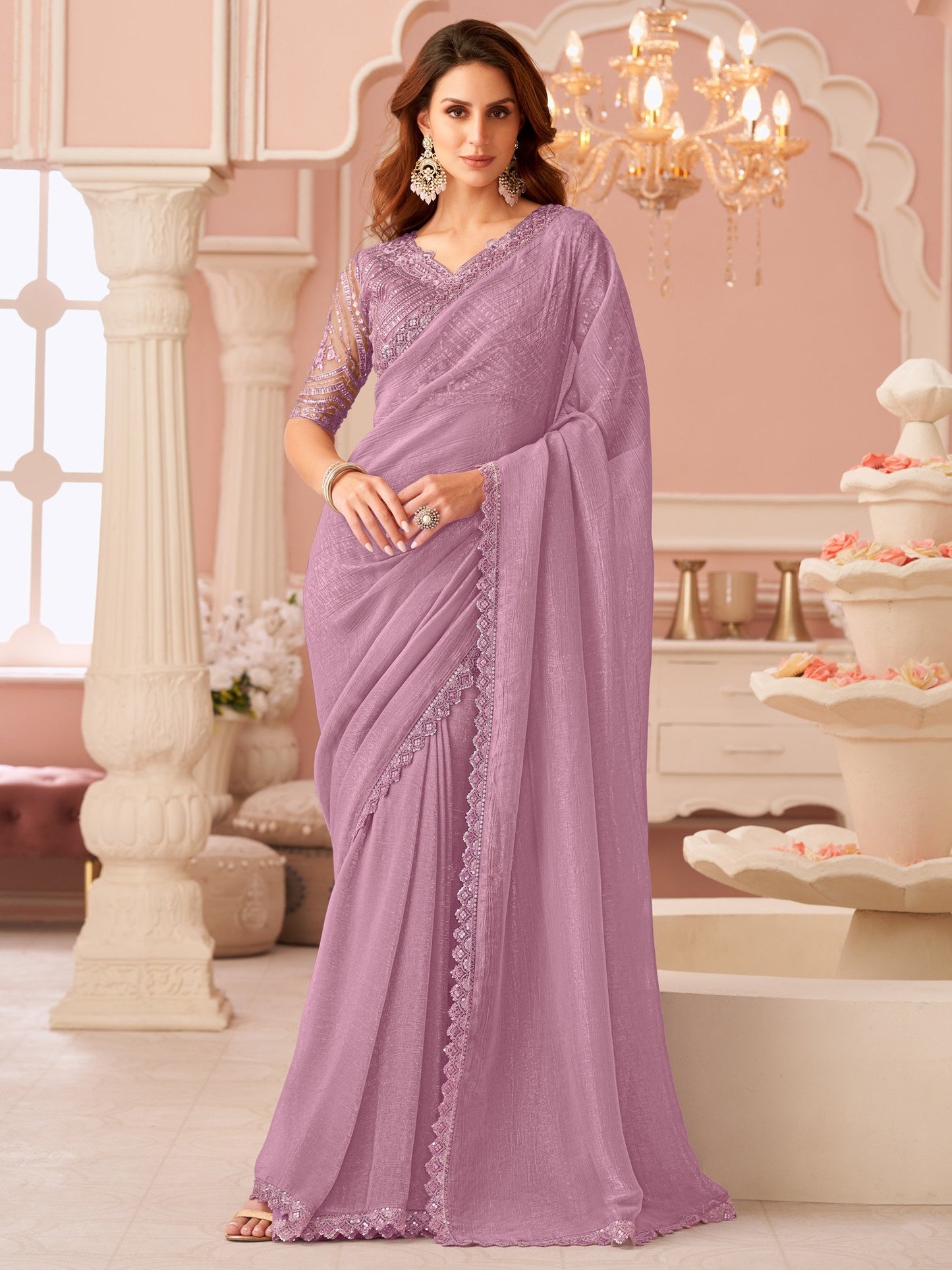 partywear designer saree for festive occasions