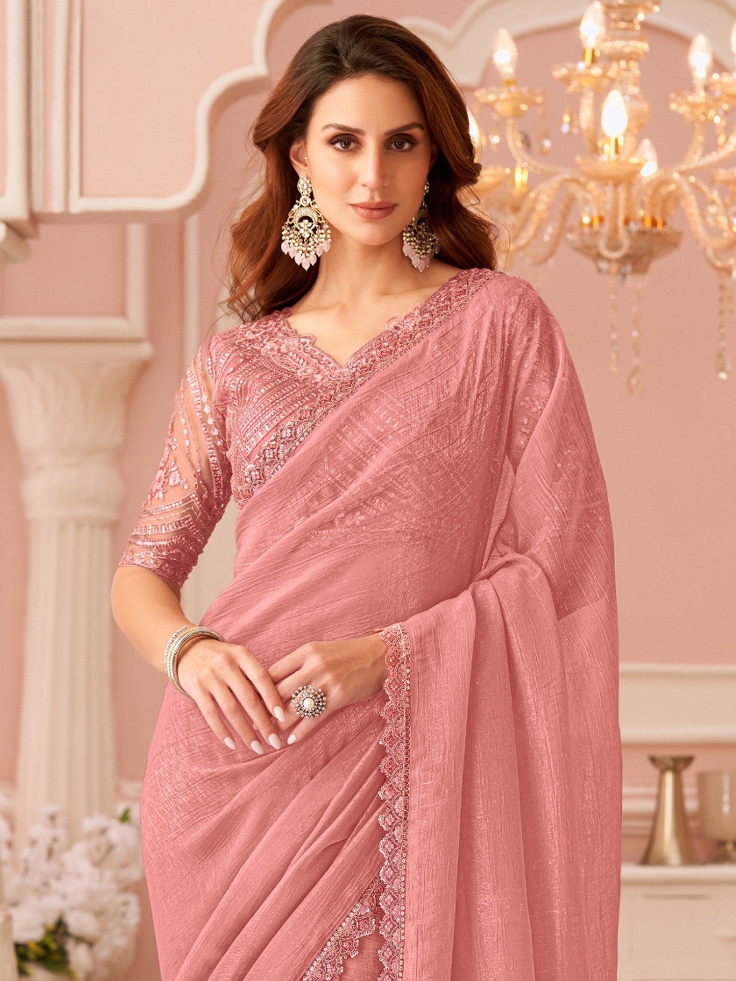 partywear designer saree for festive occasions