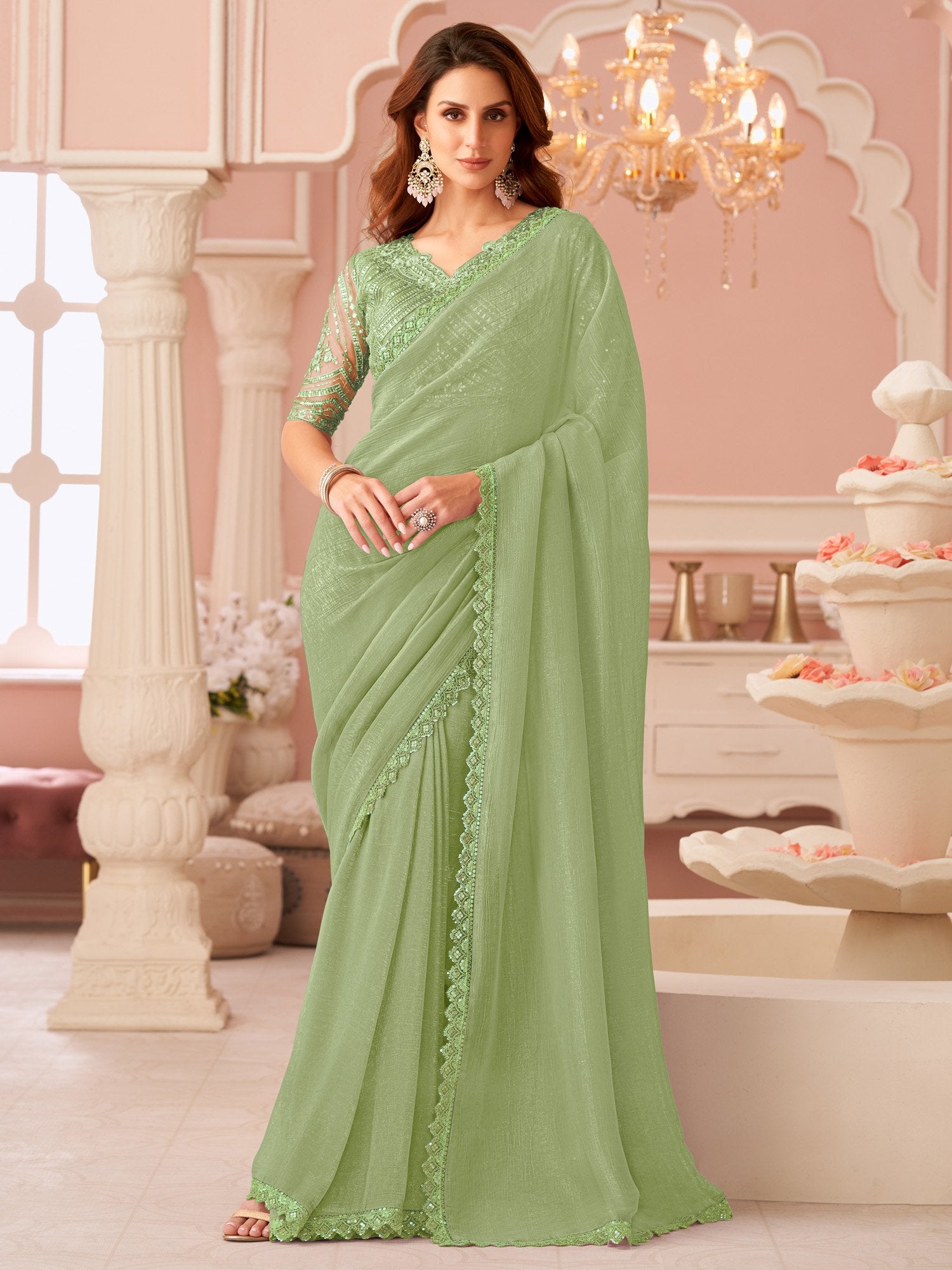 partywear designer saree for festive occasions
