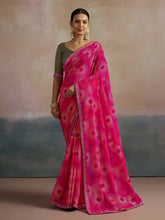 Pink Bandhani Georgette Printed Saree - The Dori Store