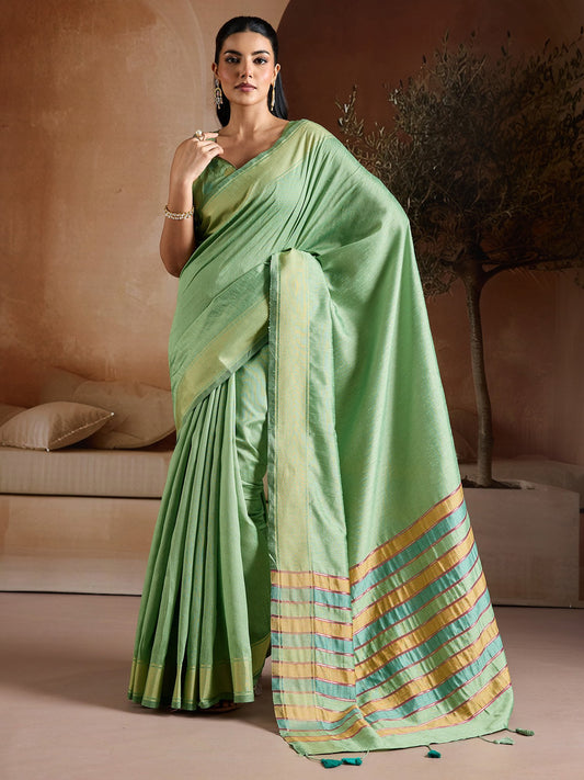 Green Light Mangalagiri Bhagalpuri Silk Woven Saree