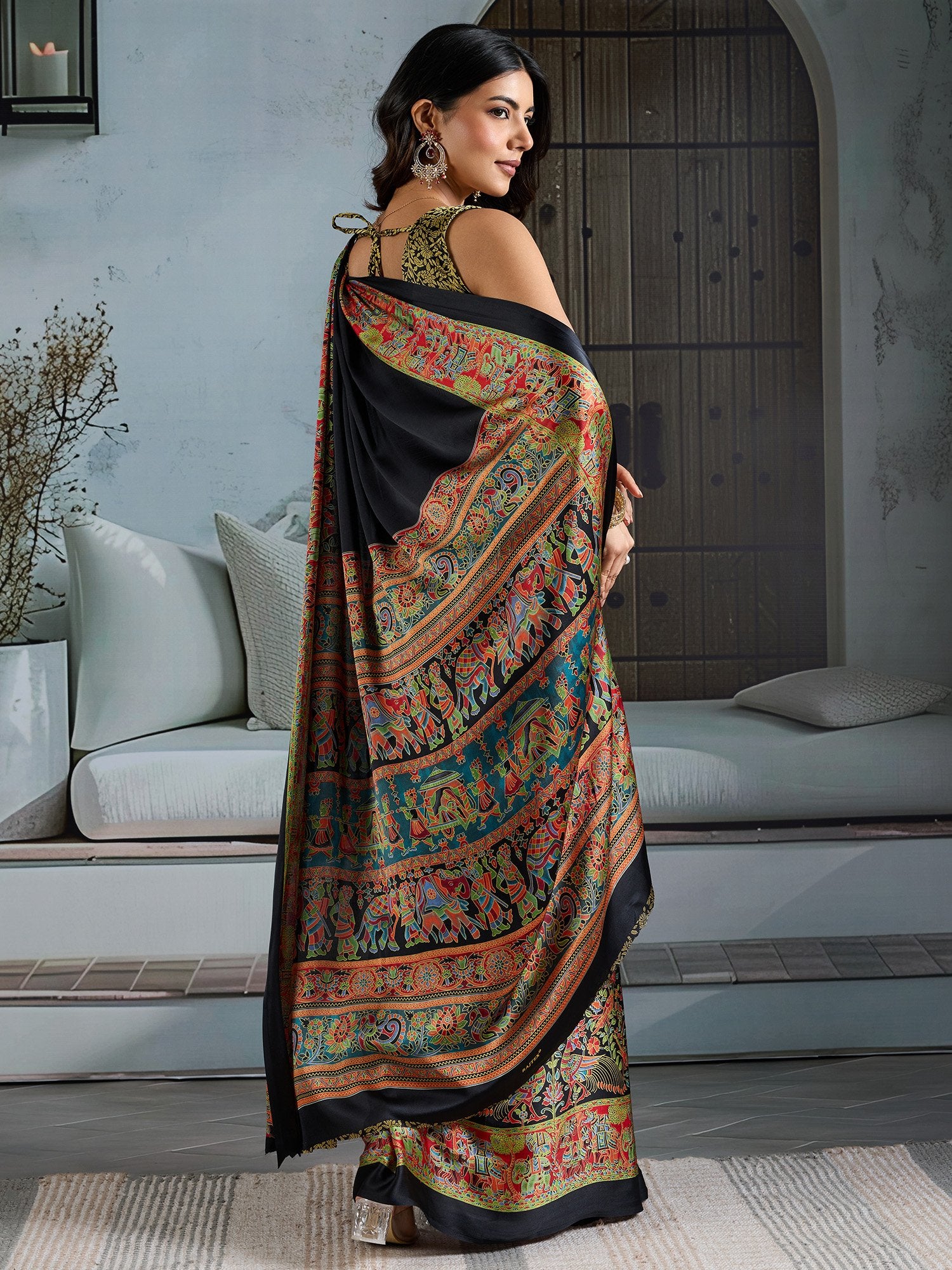 partywear designer saree for festive occasions