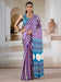 Purple Purple Leheriya Satin Printed Saree