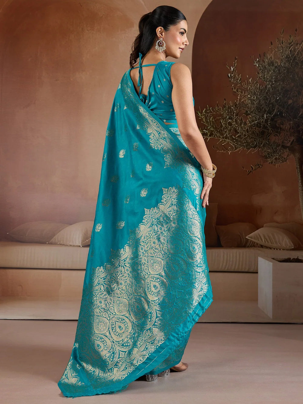 Light Banarasi Bhagalpuri Silk Woven Saree - The Dori Store