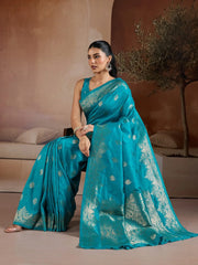 Light Banarasi Bhagalpuri Silk Woven Saree - The Dori Store