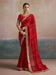 Red Red Bandhani Georgette Printed Saree