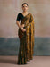 Brown Bronze Party Wear Chiffon Printed Saree