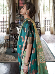 Light Banarasi Pure Silk Woven Saree - The Dori Store