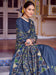 Blue Navy Banarasi Silk Blend Printed Saree